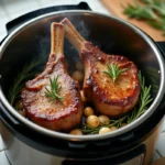 Côtes d'agneau dorées dans un Cookeo avec romarin et ail rôti, cuisson parfaite en cocotte minute